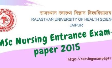 RUHS MSc Nursing Entrance Exam­ paper 2015