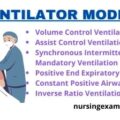 VENTILATOR MODES VCV, A/PCV, PSV, SIMV, CPAP, etc Alarms, and common causes