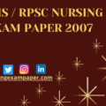 RUHS / RPSC NURSING EXAM PAPER 2007