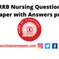 RRB Nursing Question Paper with Answers pdf