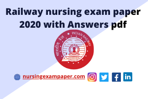 We hope that this paper will go a long way in preparing for your exam. Download RRB staff nurse previous exam paper 2020 pdf.