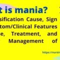 Classification, Causes, Signs Clinical Features, Diagnosis, Treatment, and Nursing Management of mania