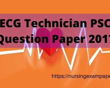 ECG Technician PSC Question Paper