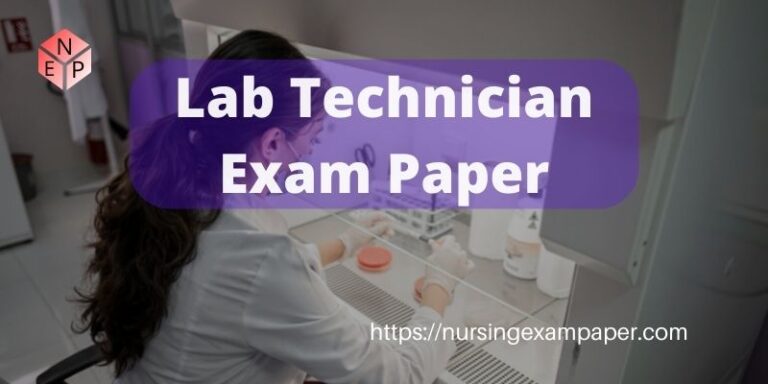 Lab Technician Exam Paper 2015