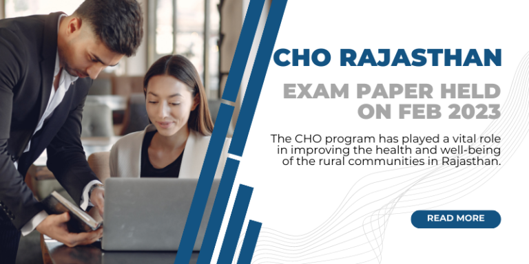 Community Health Officer / CHO Rajasthan Paper 2023
